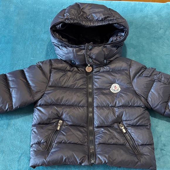 Moncler Charcoal Hooded Puffer Jacket - Picture 1 of 9